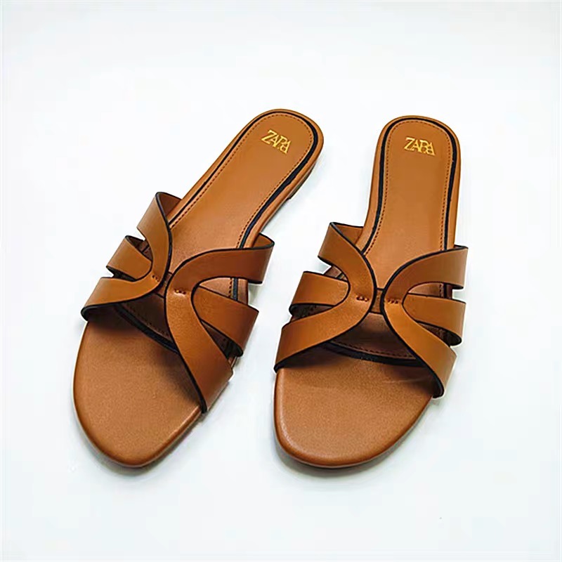 特價 ！ZARA涼鞋 拖鞋 牛皮革平跟拖鞋外穿凉鞋凉拖 萬年百搭 好搭實穿！  ✔️國際運送約十幾天，可以等待再下單，謝謝-細節圖3