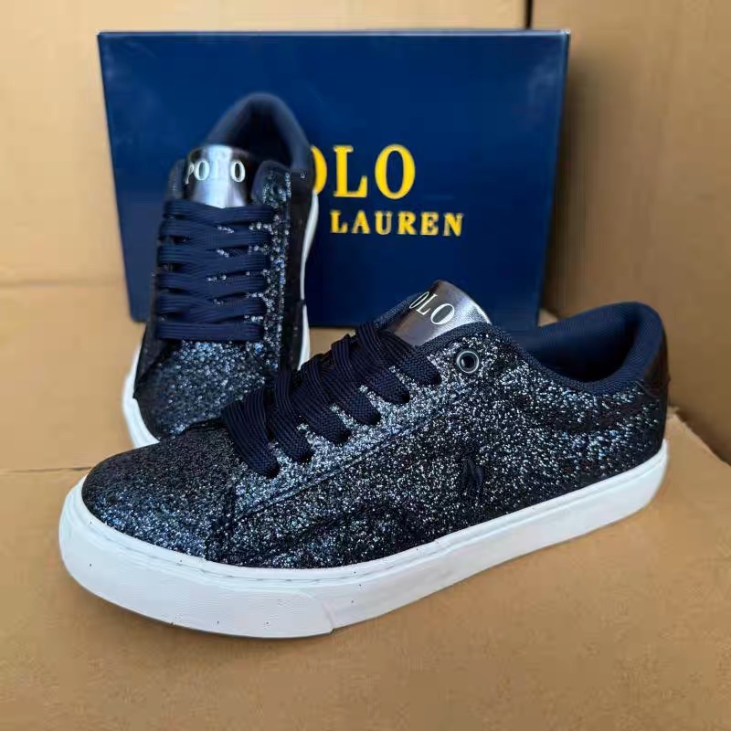 美國🇺🇸RL polo 三款休閒鞋 方便鞋 女鞋 板鞋 BlingBling亮閃閃低幫系帶 透氣潮繫帶帶低幫圓頭平底鞋-細節圖8