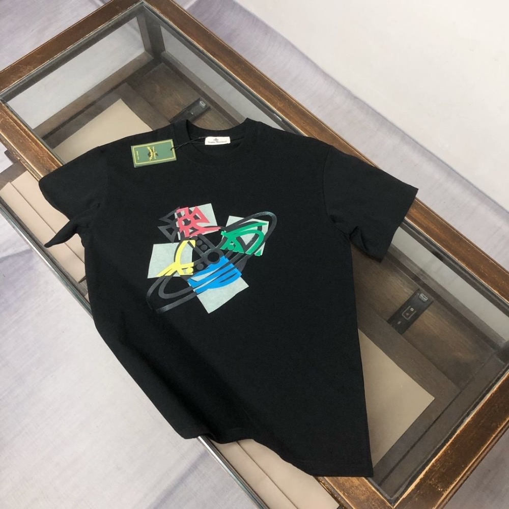 Vivienne Westwood 上衣 T恤 彩繪colorful 一塌糊涂有型彩繪 男女同款！ 280g纯棉舒适柔软-細節圖4