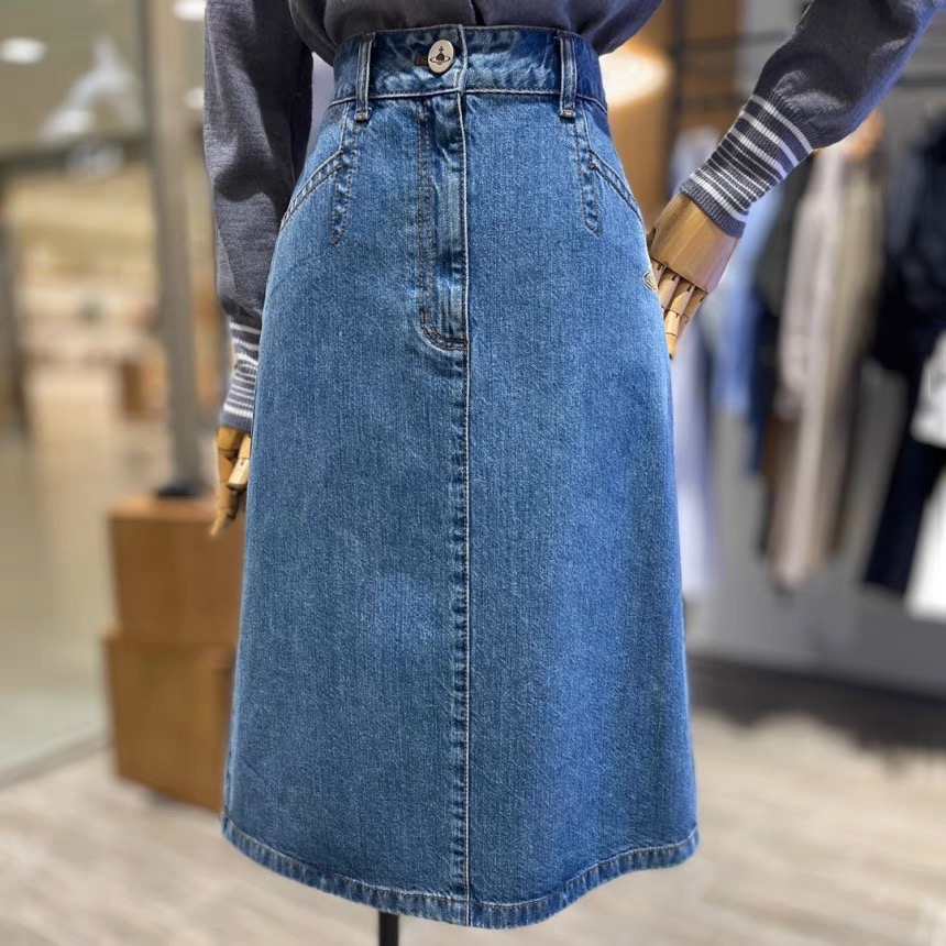 牛仔裙 Vivienne Westwood 水洗復古短裙  裙子 及膝裙 經典土星日式復古 清爽有氣質 私留 推！-細節圖2
