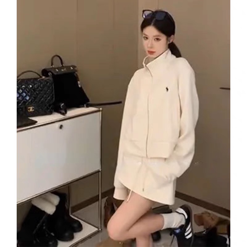 RL polo 套裝 立領外套 短裙 休閒運動夾克外套+衛衣短裙 休閒顯瘦拉長身形！清爽有氣質  SMLXL（除非想要很-細節圖4