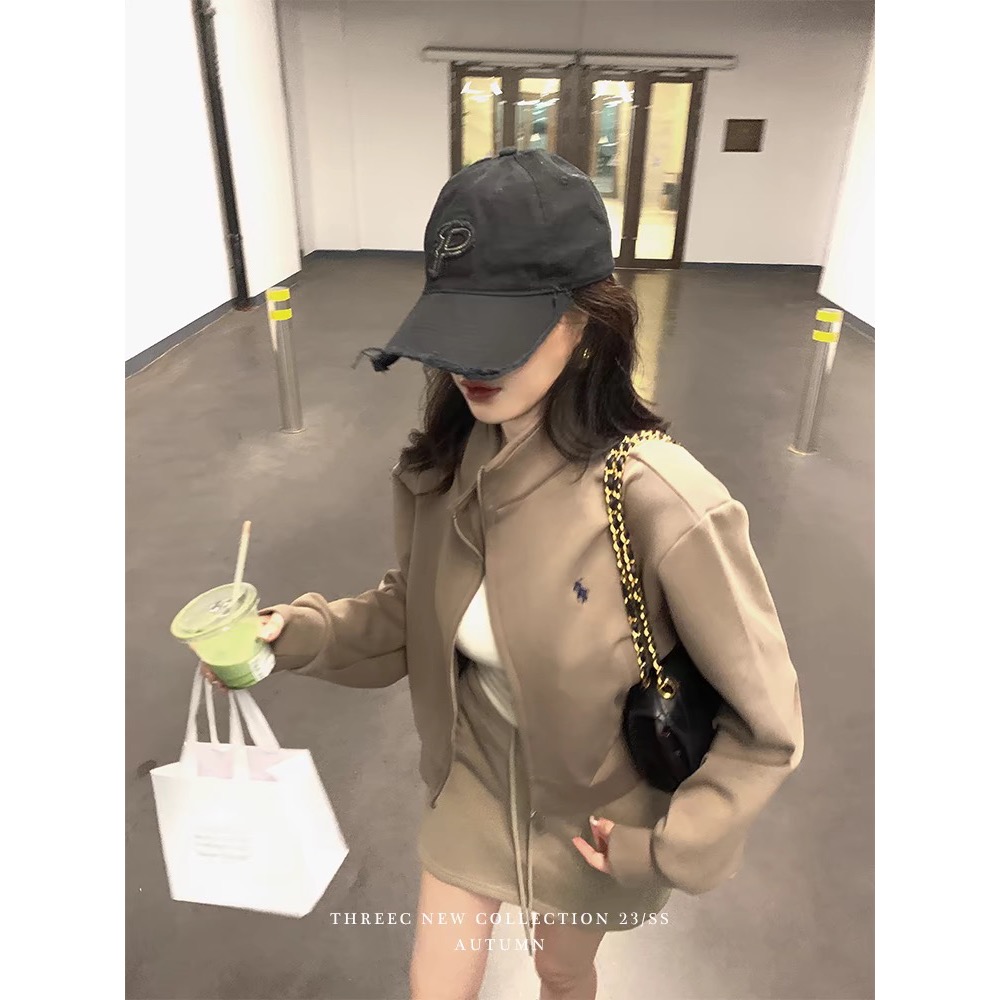 RL polo 套裝 立領外套 短裙 休閒運動夾克外套+衛衣短裙 休閒顯瘦拉長身形！清爽有氣質  SMLXL（除非想要很-細節圖6