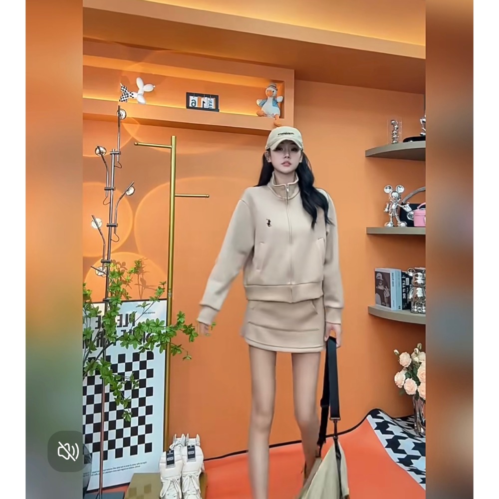 RL polo 套裝 立領外套 短裙 休閒運動夾克外套+衛衣短裙 休閒顯瘦拉長身形！清爽有氣質  SMLXL（除非想要很-細節圖8