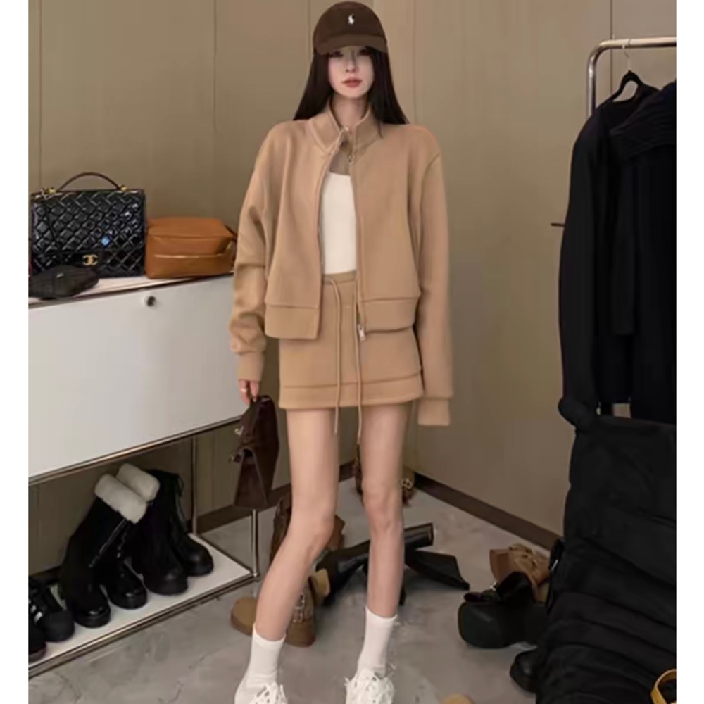 RL polo 套裝 立領外套 短裙 休閒運動夾克外套+衛衣短裙 休閒顯瘦拉長身形！清爽有氣質  SMLXL（除非想要很-細節圖10