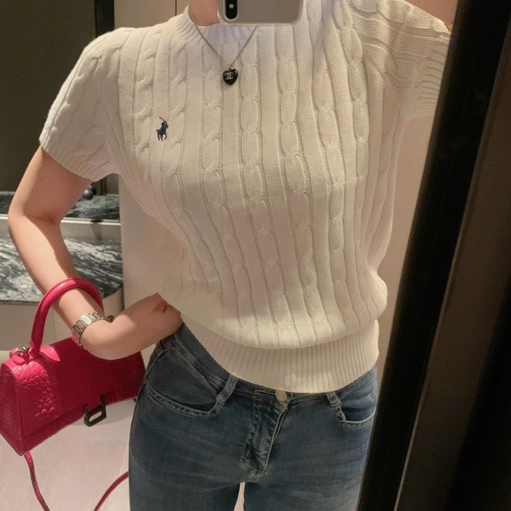 RL polo 小馬標圓領針織衫 上衣 麻花毛衣 顏色都好美！百搭好氣質 私留推！打底單穿都修身好看  ✔️尺寸多無法一一-細節圖4