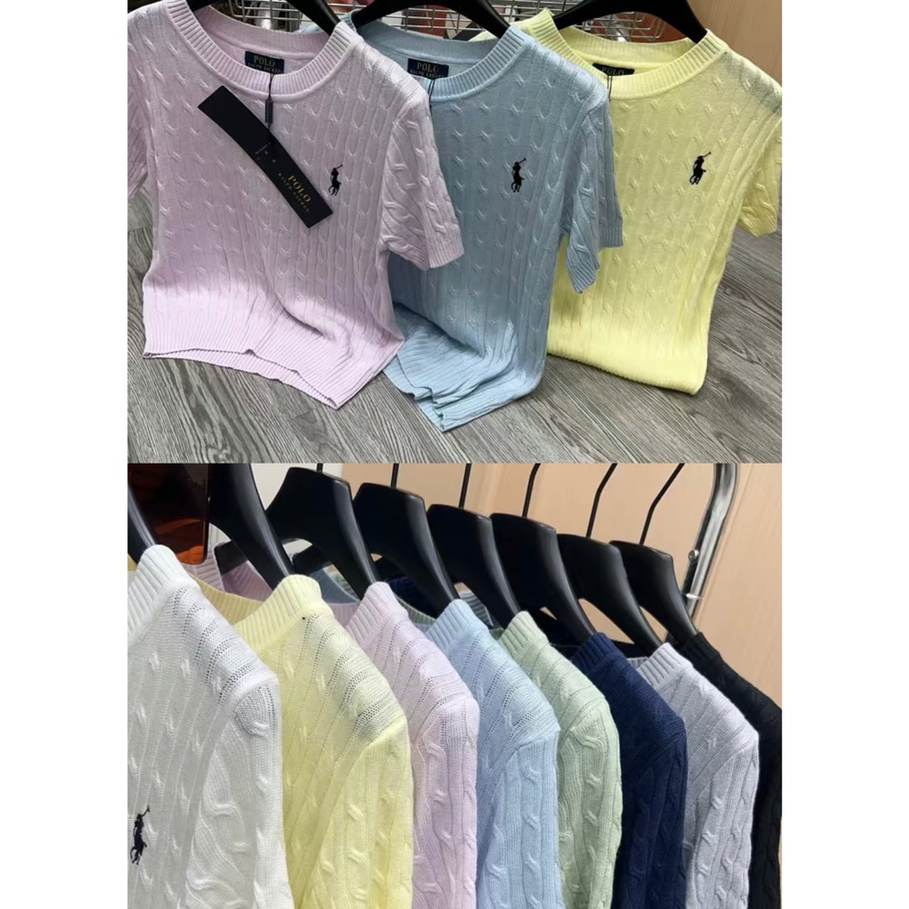 RL polo 小馬標圓領針織衫 上衣 麻花毛衣 顏色都好美！百搭好氣質 私留推！打底單穿都修身好看  ✔️尺寸多無法一一-細節圖6