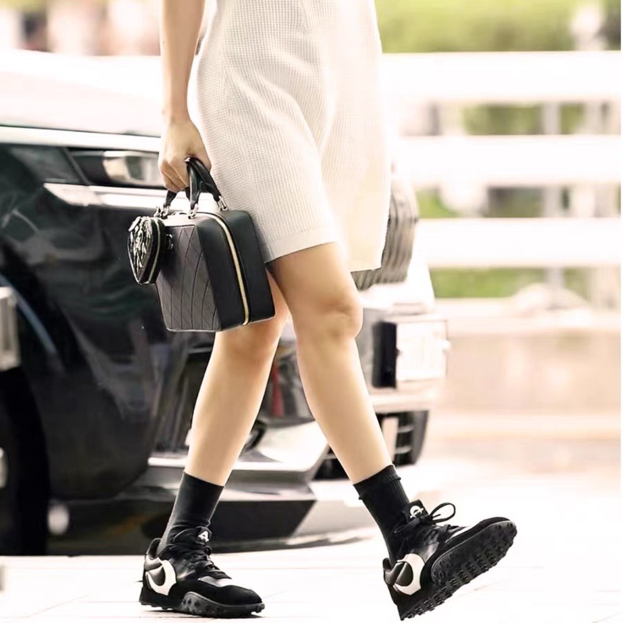 Marine Serre月亮鞋德訓鞋阿甘鞋平底休閒鞋jennie同款 方頭拼色運動鞋 情侶男女同款 私留大推！  尺寸3-細節圖2