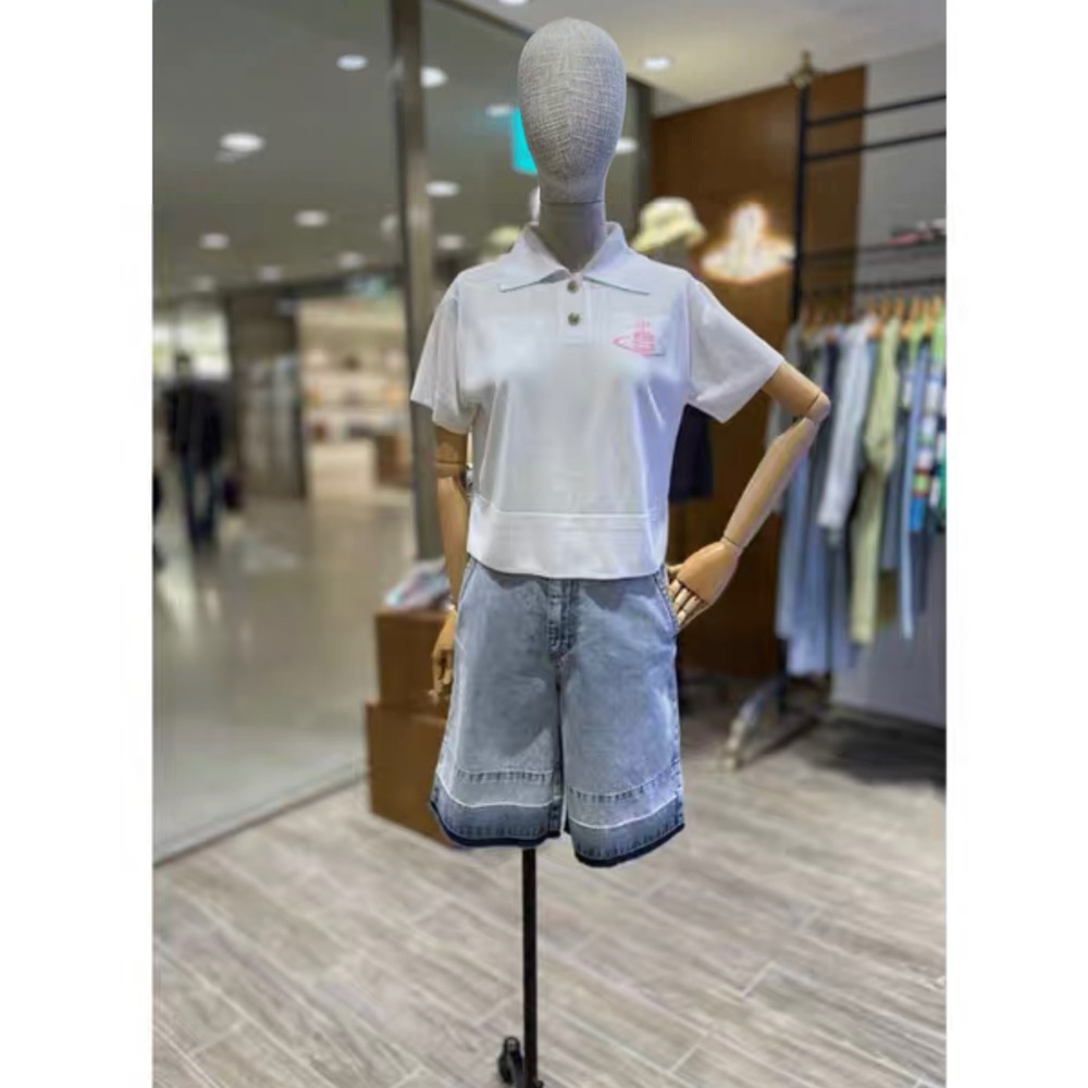 2款氣質系針織 Vivienne Westwood 上衣 土星提花修身針織短袖圓領彈力休閒顯瘦!  下標後留身高體重 各-細節圖5