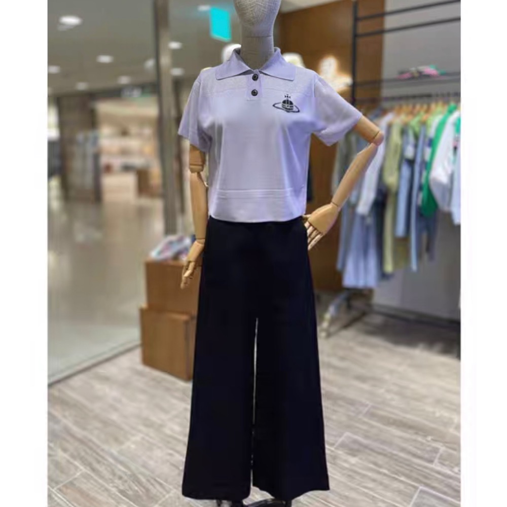 2款氣質系針織 Vivienne Westwood 上衣 土星提花修身針織短袖圓領彈力休閒顯瘦!  下標後留身高體重 各-細節圖7