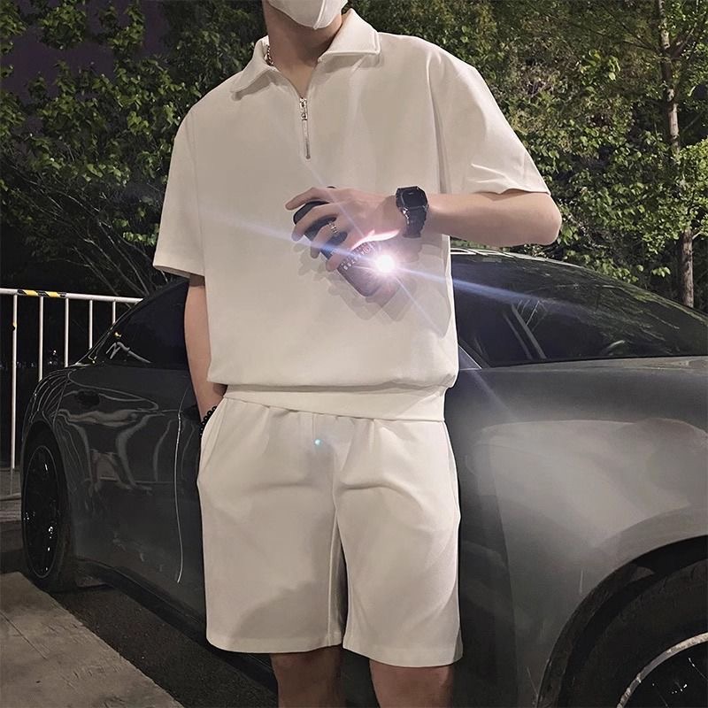 韓國精緻套裝 T恤 短褲 五分褲 男休閒套裝 短袖帥氣POLO衫 運動短褲 雅痞帥 正韓國製   ✔️️國際運送約十幾天，可-細節圖5