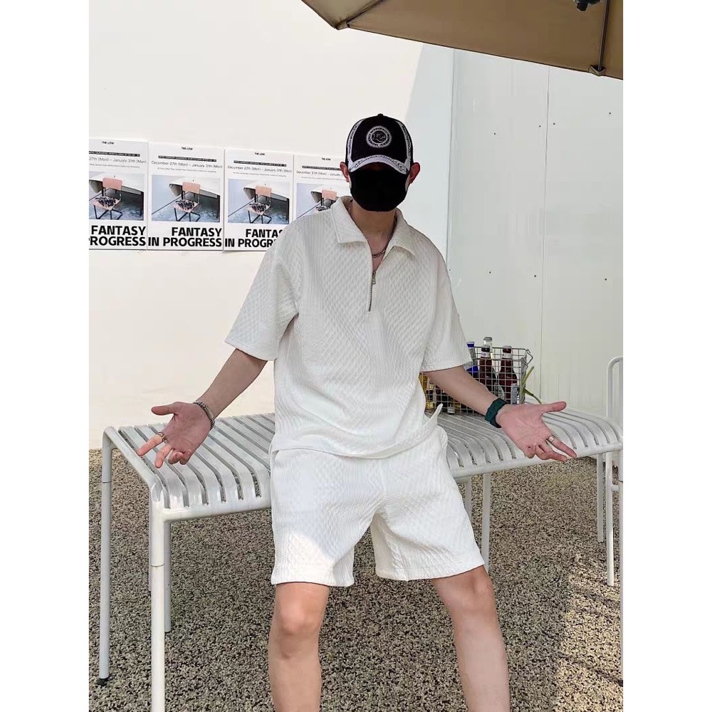 韓國精緻套裝 T恤 短褲 五分褲 男休閒套裝 短袖帥氣POLO衫 運動短褲 雅痞帥 正韓國製   ✔️️國際運送約十幾天，可-細節圖6