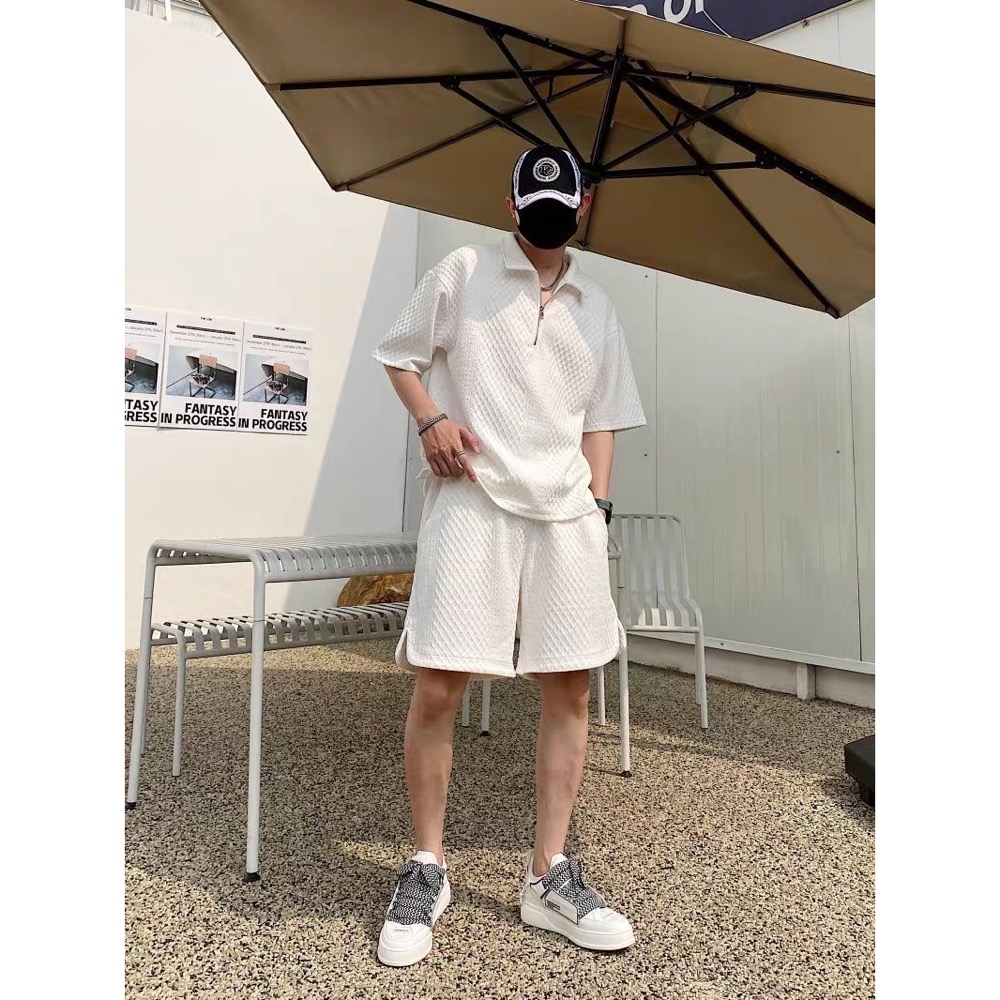 韓國精緻套裝 T恤 短褲 五分褲 男休閒套裝 短袖帥氣POLO衫 運動短褲 雅痞帥 正韓國製   ✔️️國際運送約十幾天，可-細節圖7