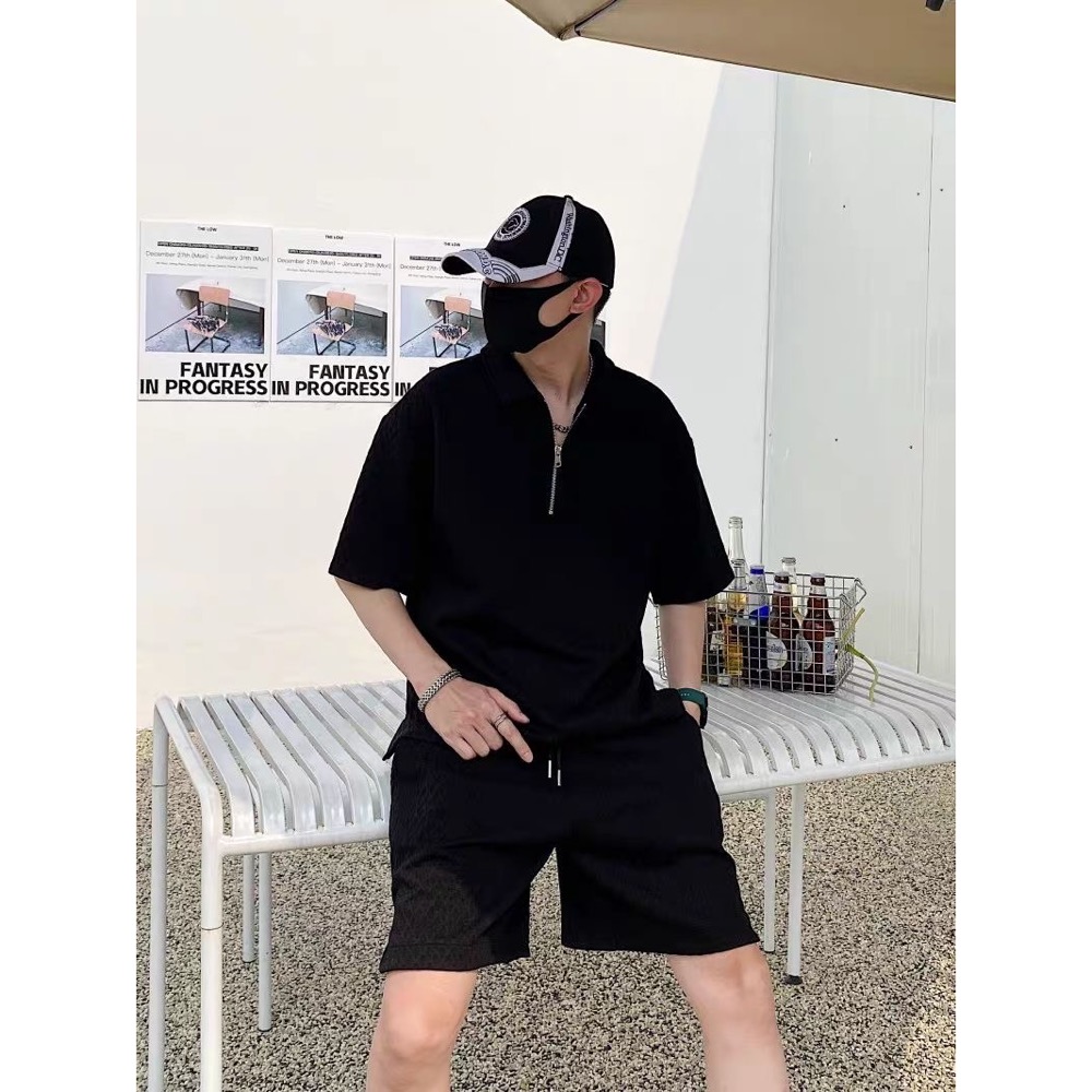 韓國精緻套裝 T恤 短褲 五分褲 男休閒套裝 短袖帥氣POLO衫 運動短褲 雅痞帥 正韓國製   ✔️️國際運送約十幾天，可-細節圖8
