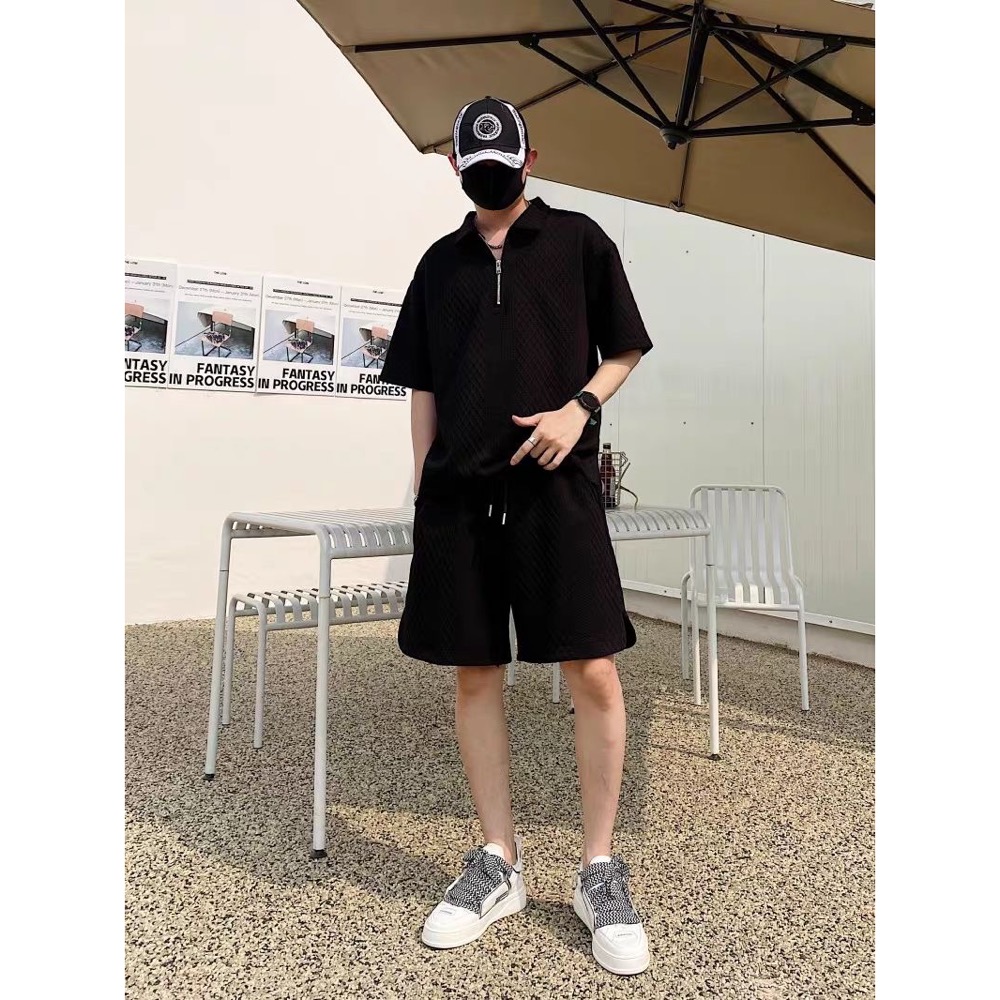 韓國精緻套裝 T恤 短褲 五分褲 男休閒套裝 短袖帥氣POLO衫 運動短褲 雅痞帥 正韓國製   ✔️️國際運送約十幾天，可-細節圖9