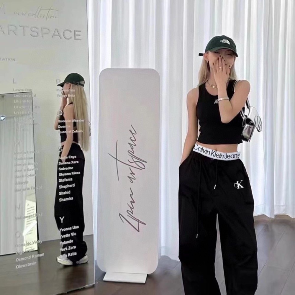 CK 休閒褲 長褲 闊腿褲 工裝褲 Jennie同款降落傘材質 顯瘦美式遮肉 慵懶時尚隨意 好看修身  ✔️ 國際運送約十-細節圖2