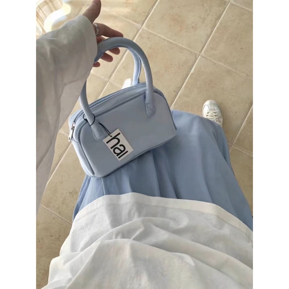 HAi 手提包 飯盒包 絲綢真絲波士頓 手提保齡球小包 芭蕾風法式復古絲絨綢緞感法式外出布包小巧可愛-細節圖3