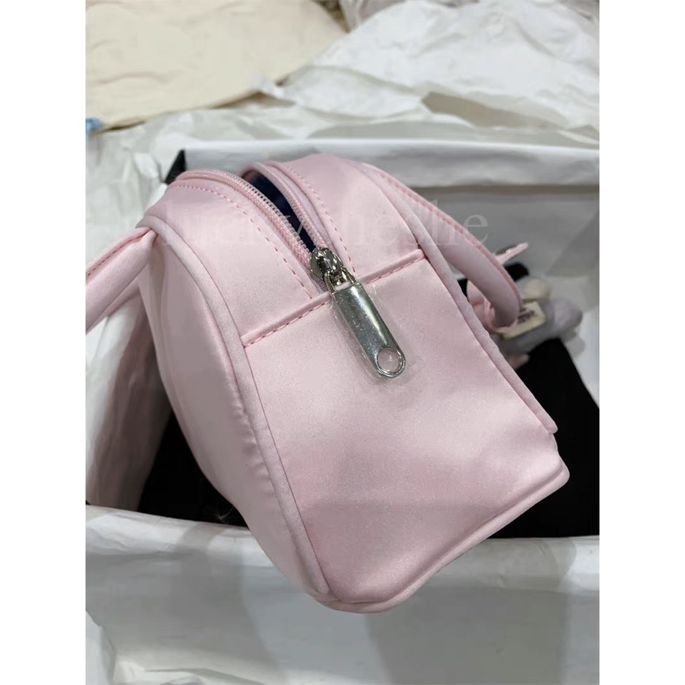 HAi 手提包 飯盒包 絲綢真絲波士頓 手提保齡球小包 芭蕾風法式復古絲絨綢緞感法式外出布包小巧可愛-細節圖6