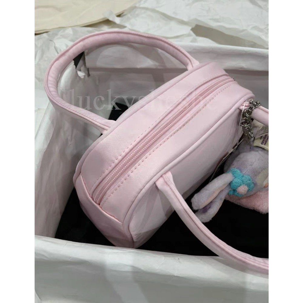 HAi 手提包 飯盒包 絲綢真絲波士頓 手提保齡球小包 芭蕾風法式復古絲絨綢緞感法式外出布包小巧可愛-細節圖8