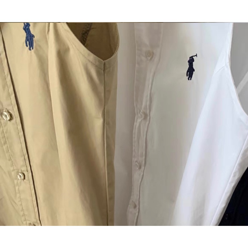 RL polo小馬刺繡無袖連身裙 連衣裙 洋裝，繫帶翻領開衫式背心裙，清爽百搭好氣質 每色都美 私留三色😝🌷  夏新款比-細節圖9