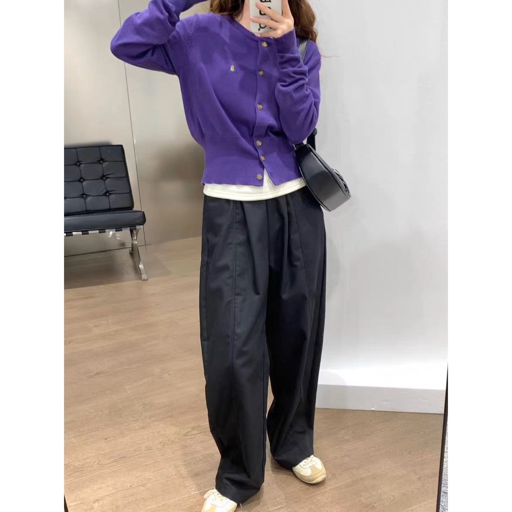 Vivienne Westwood 針織外套 小外套 土星刺繡短款甜美花邊領長袖針織衫開襟衫 英倫好氣質 三色  一個源-細節圖5