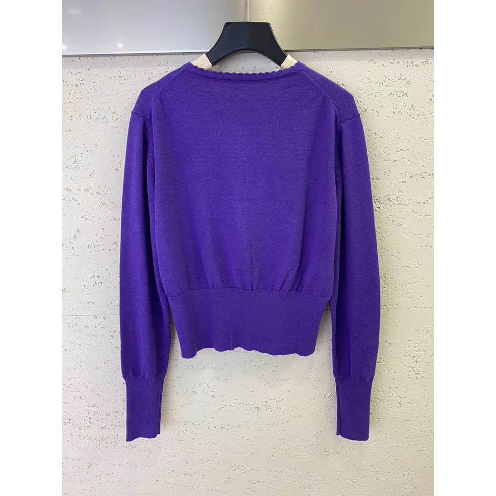 Vivienne Westwood 針織外套 小外套 土星刺繡短款甜美花邊領長袖針織衫開襟衫 英倫好氣質 三色  一個源-細節圖7