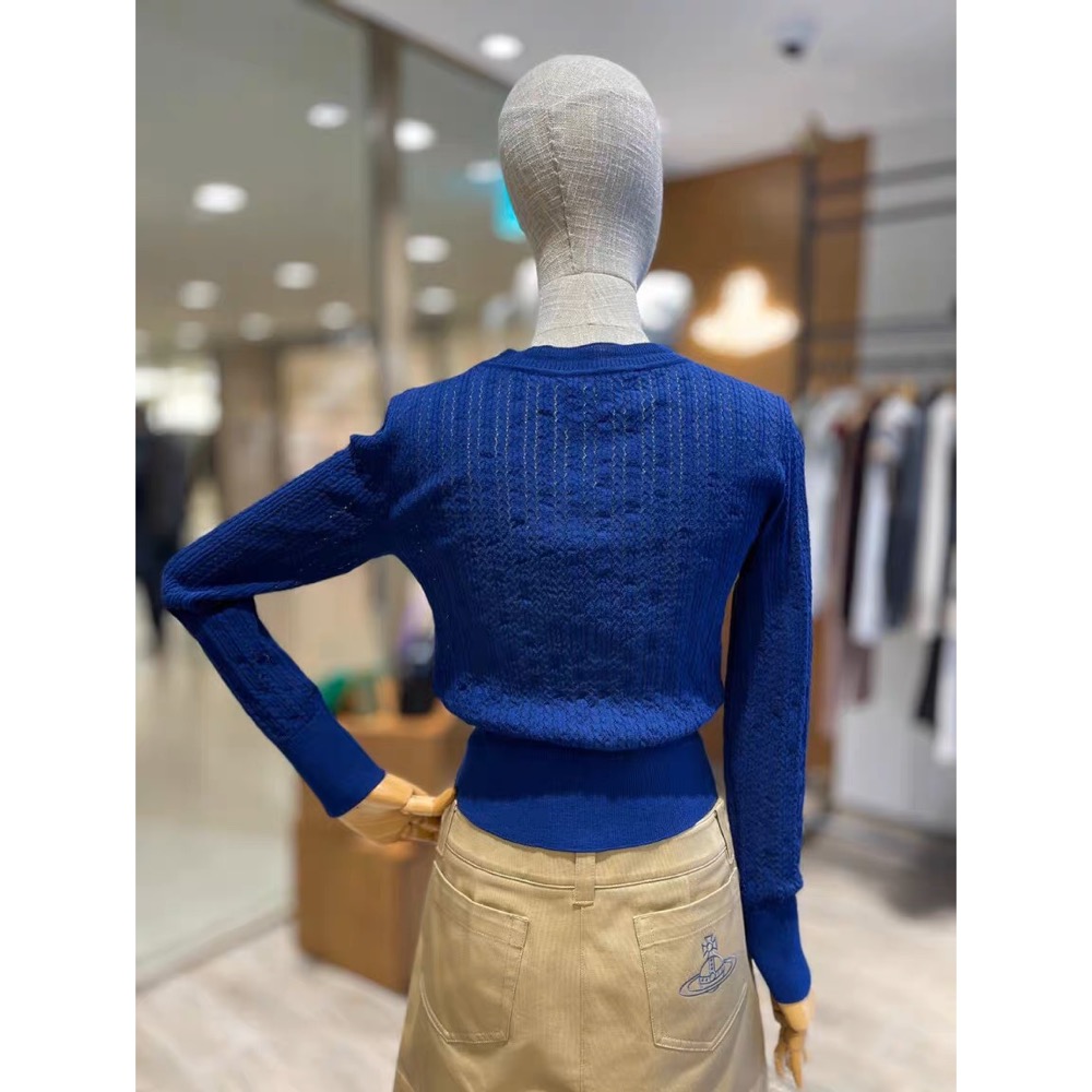 Vivienne Westwood 針織外套 小外套 圓領鏤空荷葉邊長袖針織衫 俏皮甜美也優雅長袖外套   圖1234:-細節圖2