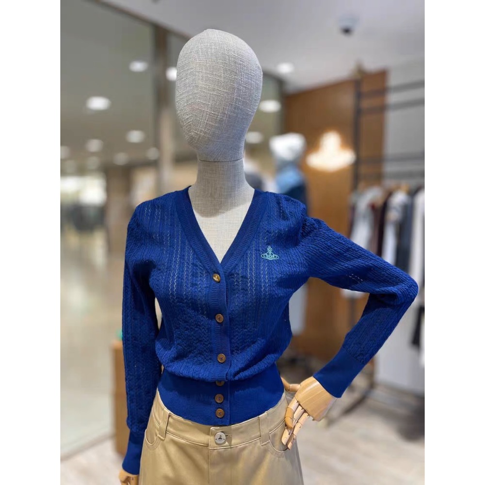 Vivienne Westwood 針織外套 小外套 圓領鏤空荷葉邊長袖針織衫 俏皮甜美也優雅長袖外套   圖1234:-細節圖3