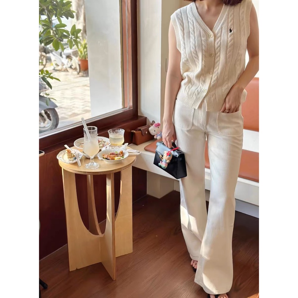 L polo 背心外套 馬甲 針織背心 毛衣 上衣 經典修身版絞花編結棉針織衫馬甲，經典款，太韓了，顏色都太好看了！氧氣-細節圖6