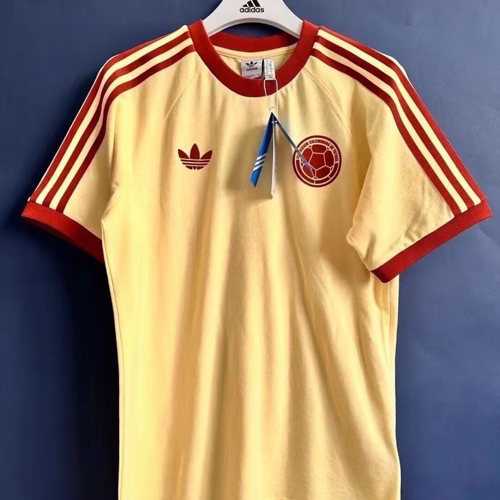 Adidas 系列上衣 T恤 德國、墨西哥、義大利、西班牙、哥倫比亞訓練服休閒服球衣 T恤短袖純棉 足球上衣 復古風國家-細節圖2