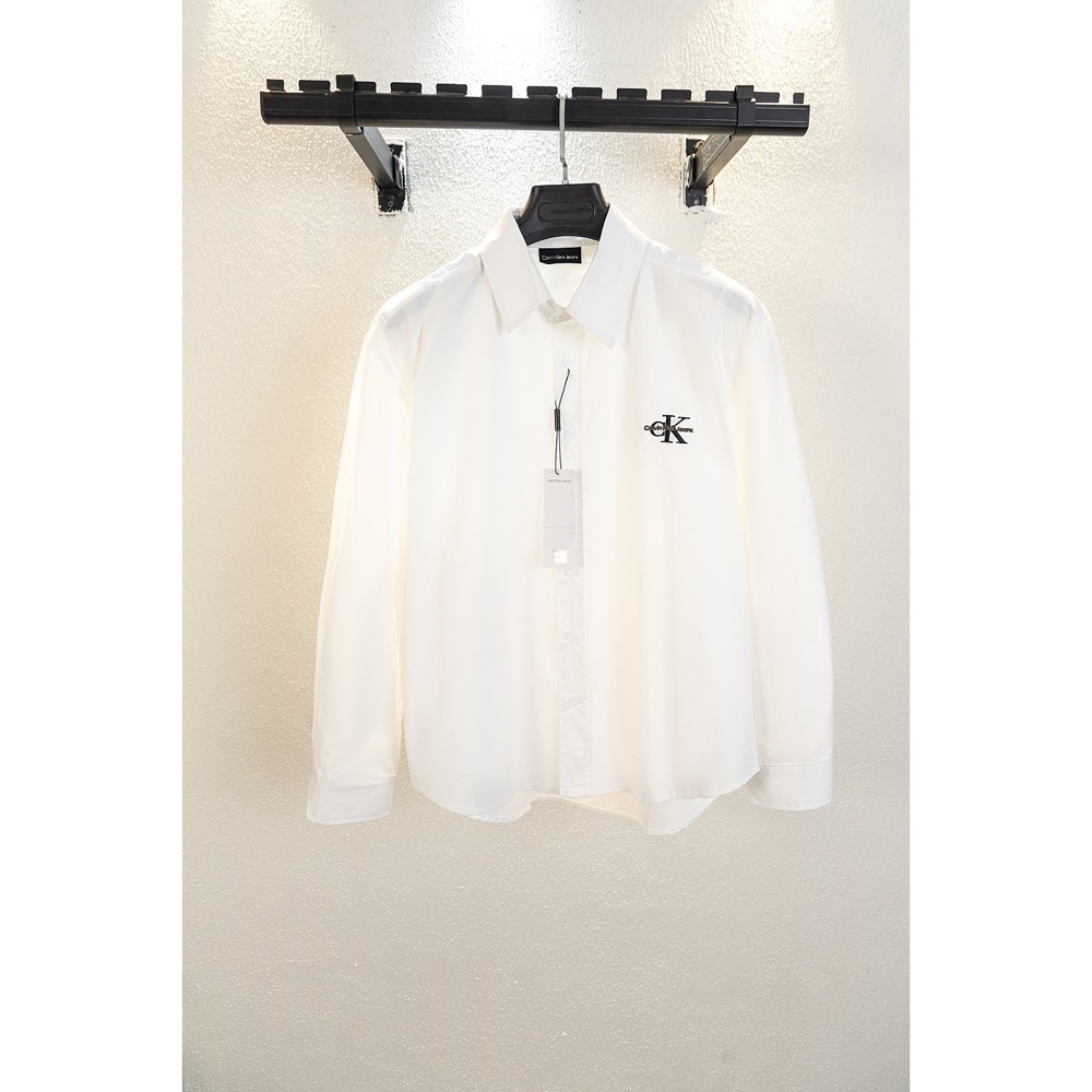 CK 襯衫 外套 經典 logo刺繡休閒寬松長袖襯衫 出遊海邊必穿看 單穿/疊層的神器！ 鬆弛感十足 好氣質 永不退流行-細節圖7