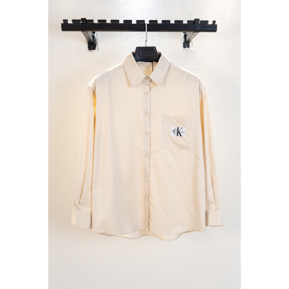 CK 襯衫 外套 經典 logo刺繡休閒寬松長袖襯衫 出遊海邊必穿看 單穿/疊層的神器！ 鬆弛感十足 好氣質 永不退流行-細節圖8