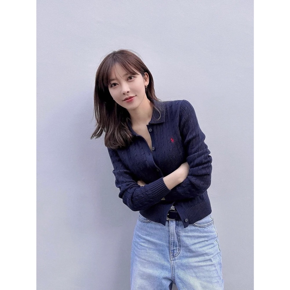 RL polo 好溫柔小外套 針織外套 針織衫 開襟衫，經典小馬刺繡單排扣外套 氣質麻花鈎 百搭很推👍-細節圖3