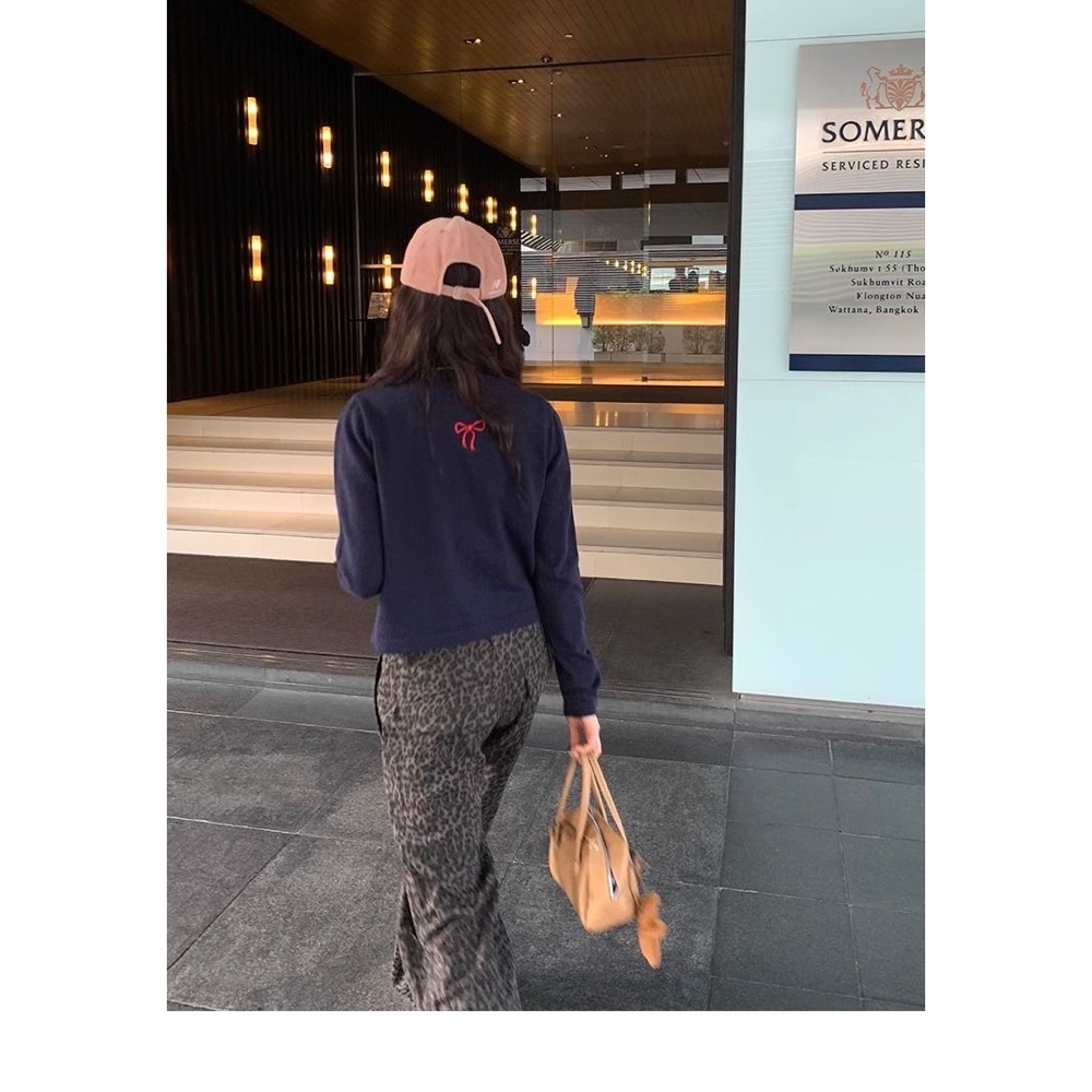 韓製針織外套 好溫柔小外套 針織衫 甜美蝴蝶結刺繡開衫 小眾精品很漂亮 薄款毛衣外套 外搭百搭很推👍-細節圖9