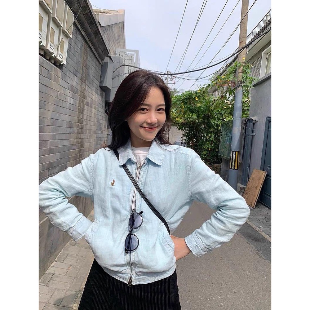 RL polo  戰馬刺繡外套 夾克 藍色刺繡翻領拉鍊牛仔外套 復古休閒百搭 文青夾克上衣 簡約超級百搭有氣質 基本單品-細節圖9