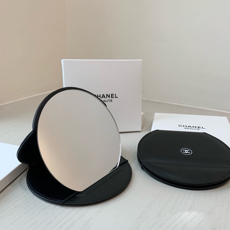 Chanel 香奈兒 鏡子 隨身鏡 折疊鏡便攜 化妝品VIP漂亮禮：）黑色皮質立式化妝鏡 高級感拉滿 母親節 情人節 送-細節圖6
