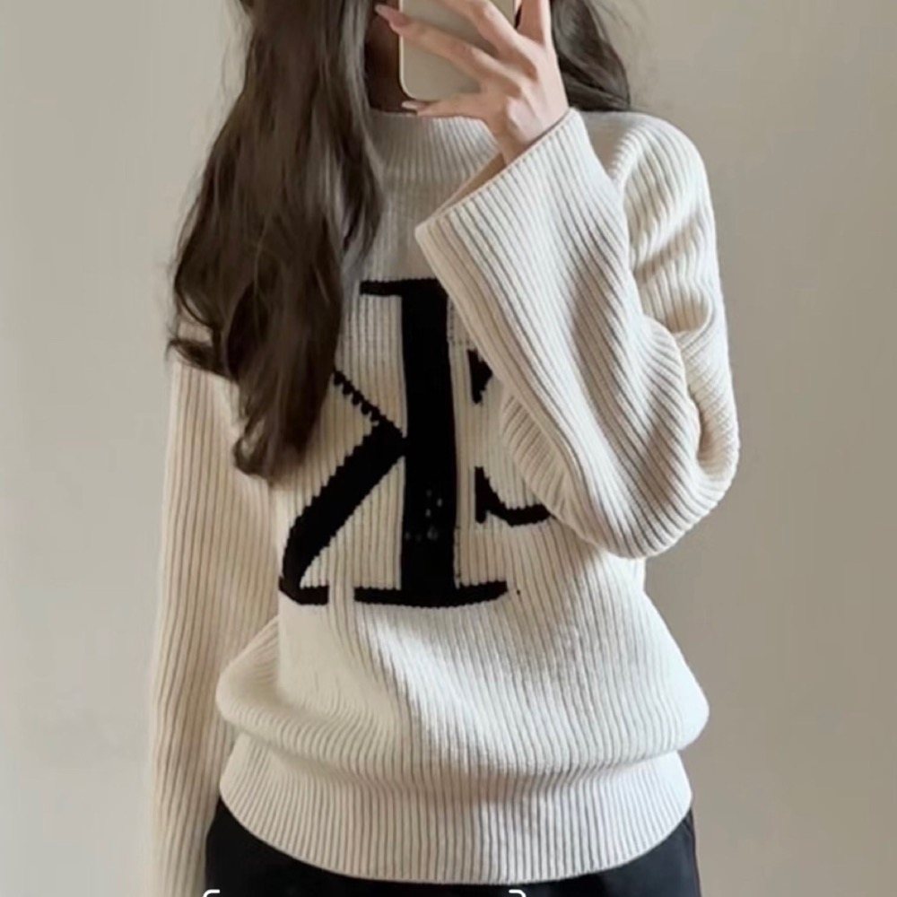 CK 毛衣 針織衫 美式復古上衣 好氣質毛衣 寬鬆舒服慵懶 經典最百搭也不退流行-細節圖3