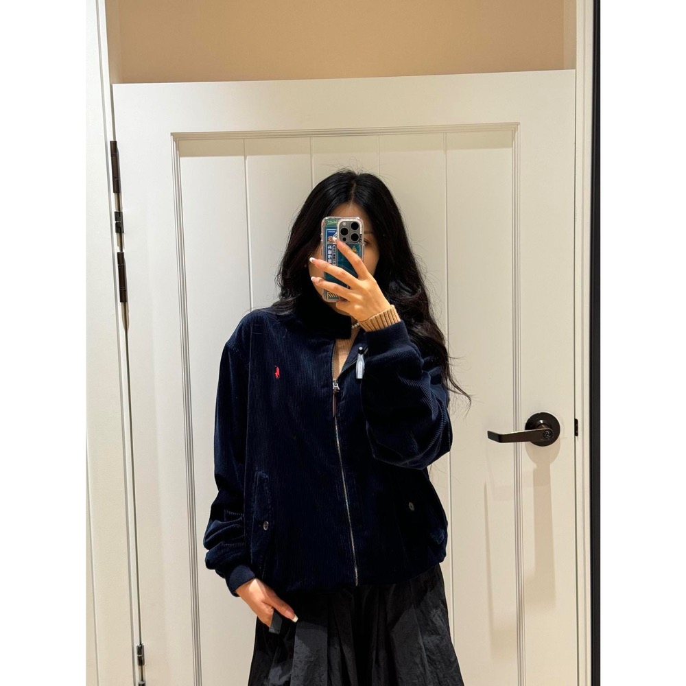 RL polo 外套 夾克 老外套 好氣氣質 燈芯絨夾克刺繡小馬外套老錢風老幹部風哈林頓外套  內里採用蘇格蘭式格紋面料-細節圖5