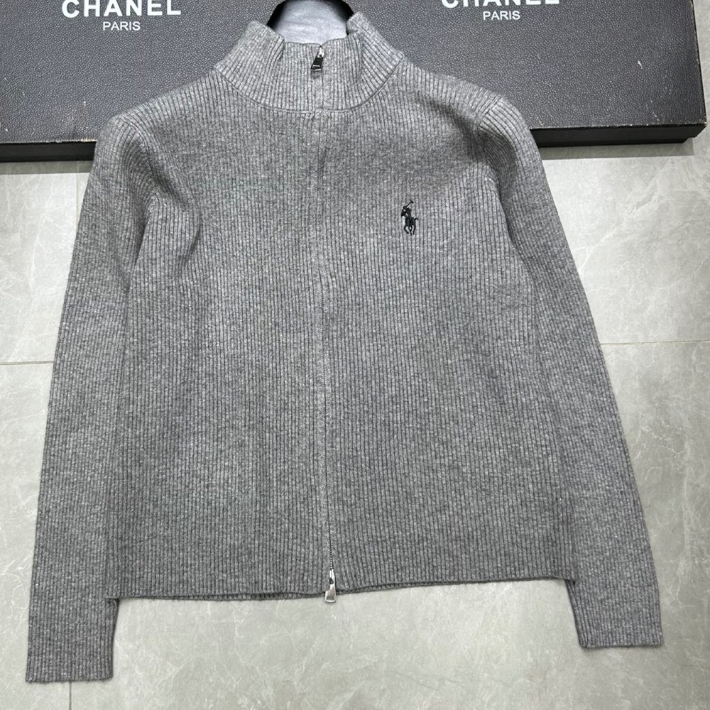 RL polo 立領領小外套 針織衫 毛衣外套 撞色針織拉鍊開襟衫 俐落好氣質 百搭很推👍-細節圖7