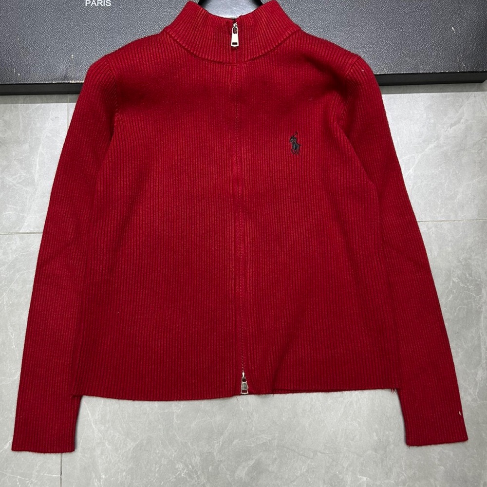 RL polo 立領領小外套 針織衫 毛衣外套 撞色針織拉鍊開襟衫 俐落好氣質 百搭很推👍-細節圖9