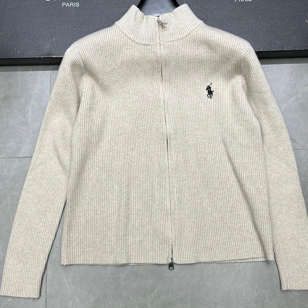 RL polo 立領領小外套 針織衫 毛衣外套 撞色針織拉鍊開襟衫 俐落好氣質 百搭很推👍-細節圖11