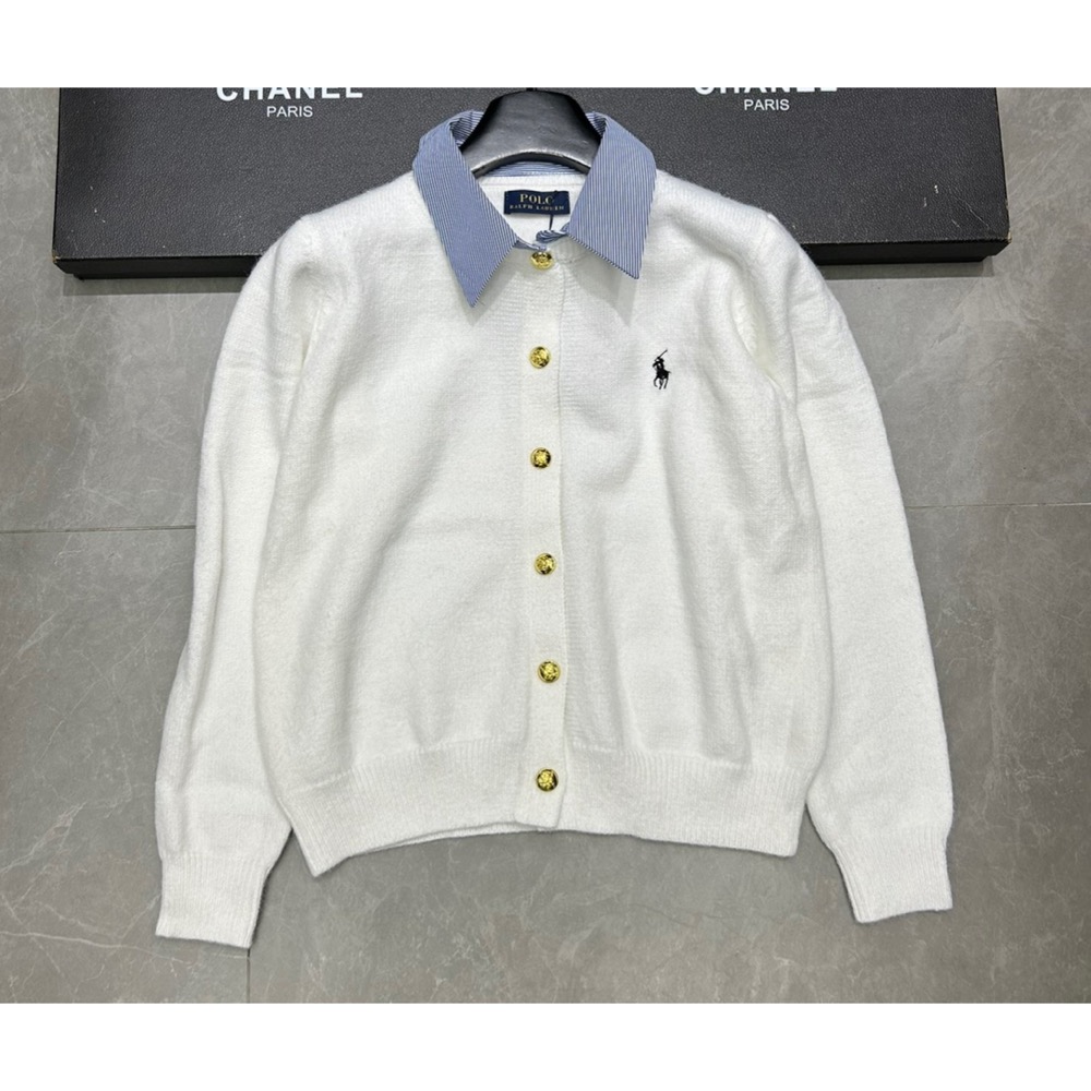 RL polo 針織外套 好氣質假二件小外套 針織衫 毛衣外套 撞色針織開襟衫 小馬刺繡單排扣外套 百搭很推👍  ✔️ 國-細節圖10