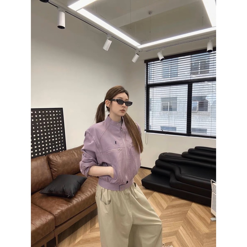 RL polo  戰馬刺繡外套 夾克 立領拉鍊外套 百搭休閒工裝  老錢風復古休閒百搭 文青夾克上衣 簡約超級百搭有氣質-細節圖11