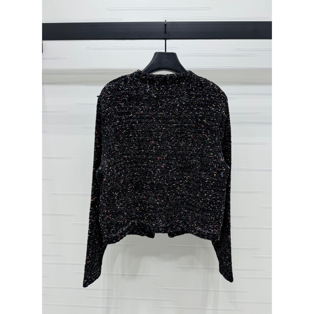 CK修身外套 結子紗V領針織外套 復古立體彩色結子紗線 重工高密的編織工藝 下擺V口設計顯得不再千篇一律，超有氣質超好看-細節圖10