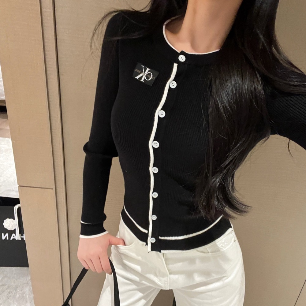 CK針織衫 修身針織小外套 上衣 開襟衫 基礎款百搭 永不退流行的不敗單品-細節圖3