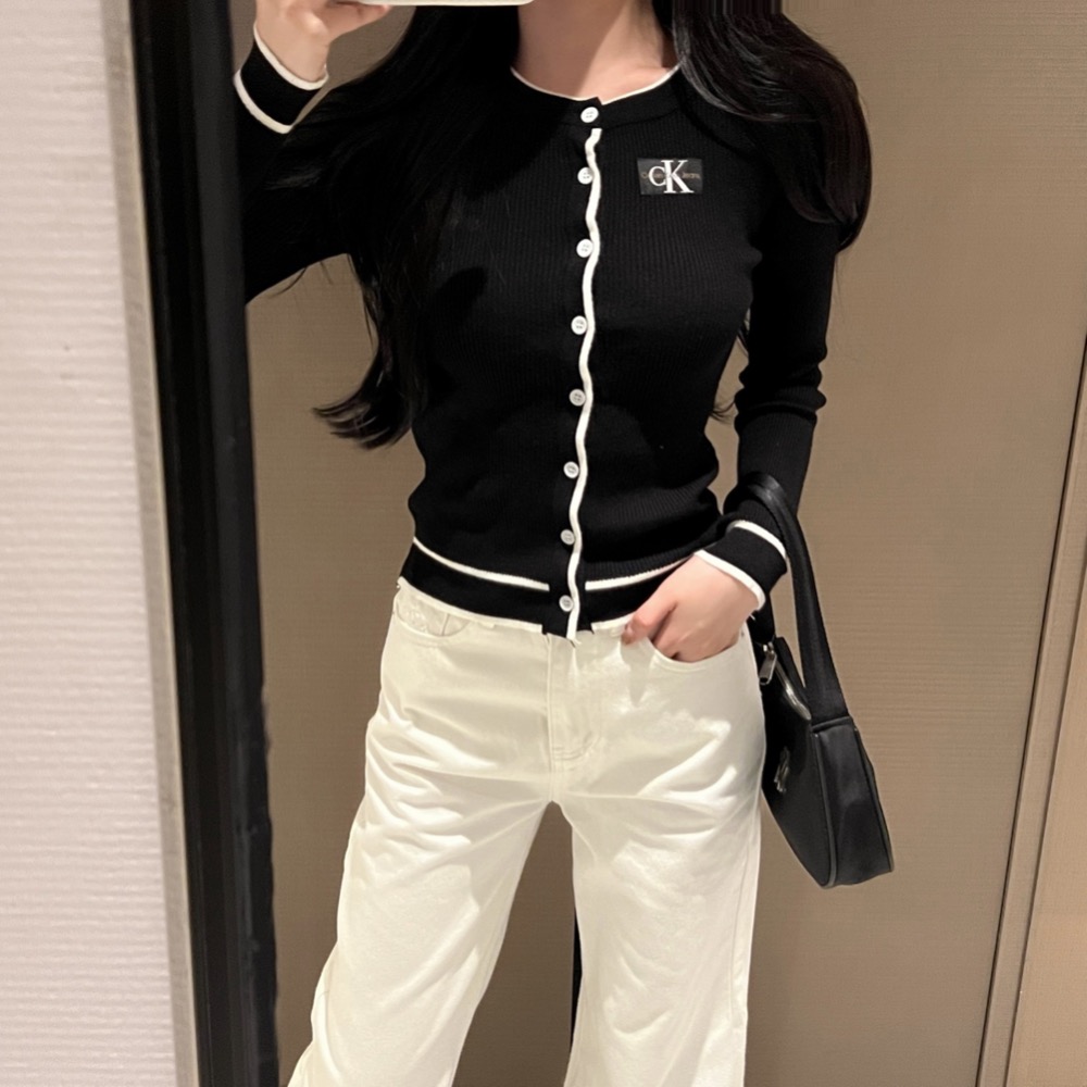 CK針織衫 修身針織小外套 上衣 開襟衫 基礎款百搭 永不退流行的不敗單品-細節圖4