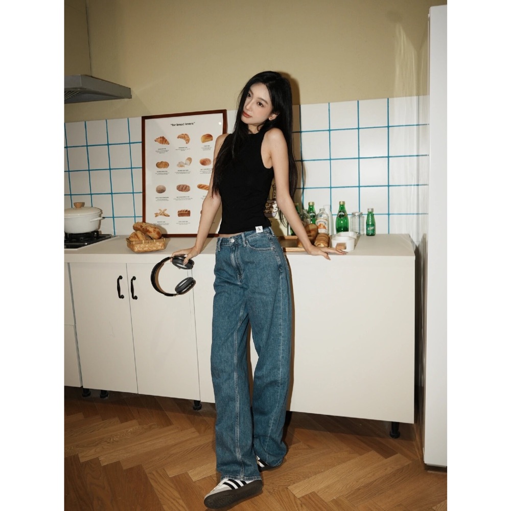 CK針織背心 90s牛仔褲 假二件慵懶長袖t恤 上衣 當個輕鬆的氣質女孩吧 這三款都是經典不敗恆久款！怎麼配怎麼搭都好看-細節圖5