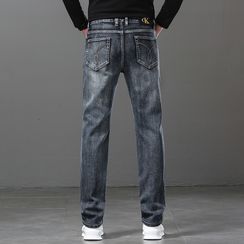 CK男士春季新款牛仔褲，彈力穿著得體不束縛，商務休閒款，日常通勤，利落又舒服。  立體裁剪，小直筒版型，舒適，透氣，不易-細節圖2