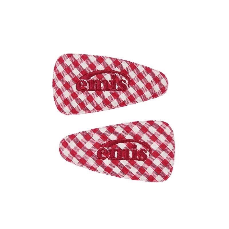 韓國emis 髮夾 l清新Q萌格子 劉海夾BB夾發夾女碎發夾 一對  ✔️ 國際運送約十幾天，可以等待再下單，謝謝  ✔️尺-細節圖6