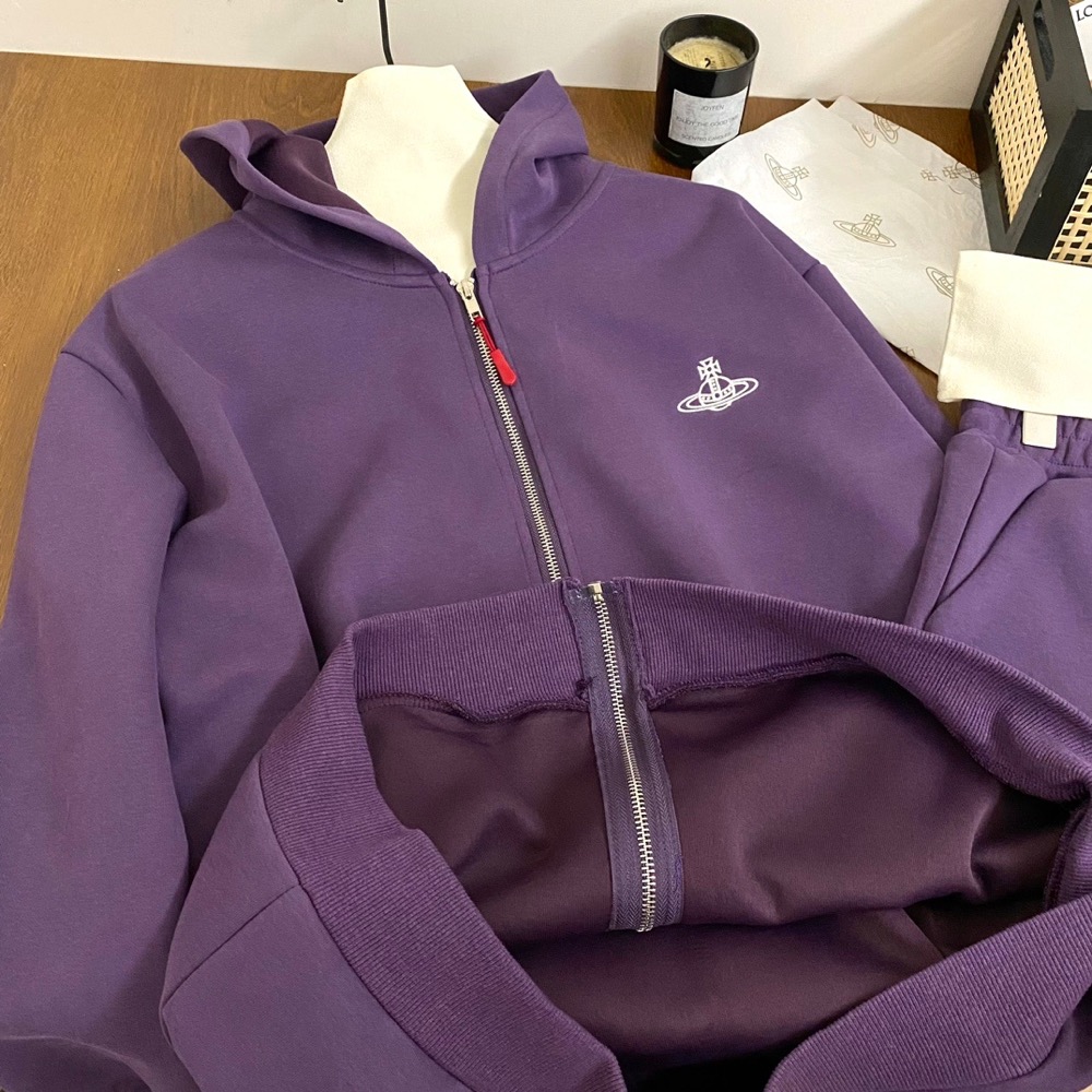 Vivienne westwood 套裝 連帽外套 短褲 休閒運動夾克外套衛衣+褲子 休閒顯瘦拉長身形！清爽有氣質 漂亮-細節圖5