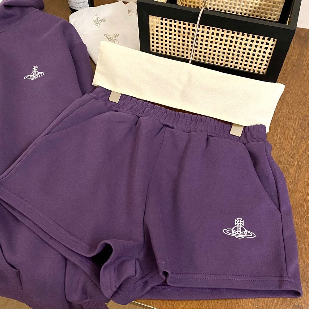 Vivienne westwood 套裝 連帽外套 短褲 休閒運動夾克外套衛衣+褲子 休閒顯瘦拉長身形！清爽有氣質 漂亮-細節圖6